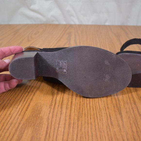 L4L Black Wedge Heels Ankle Open Toe Zipper Size 8 L4L by Lust - Picture 13 of 14